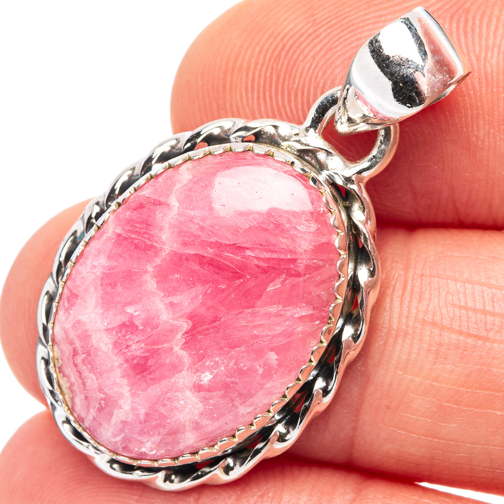 Rhodochrosite Pendant, online 925 Sterling Silver