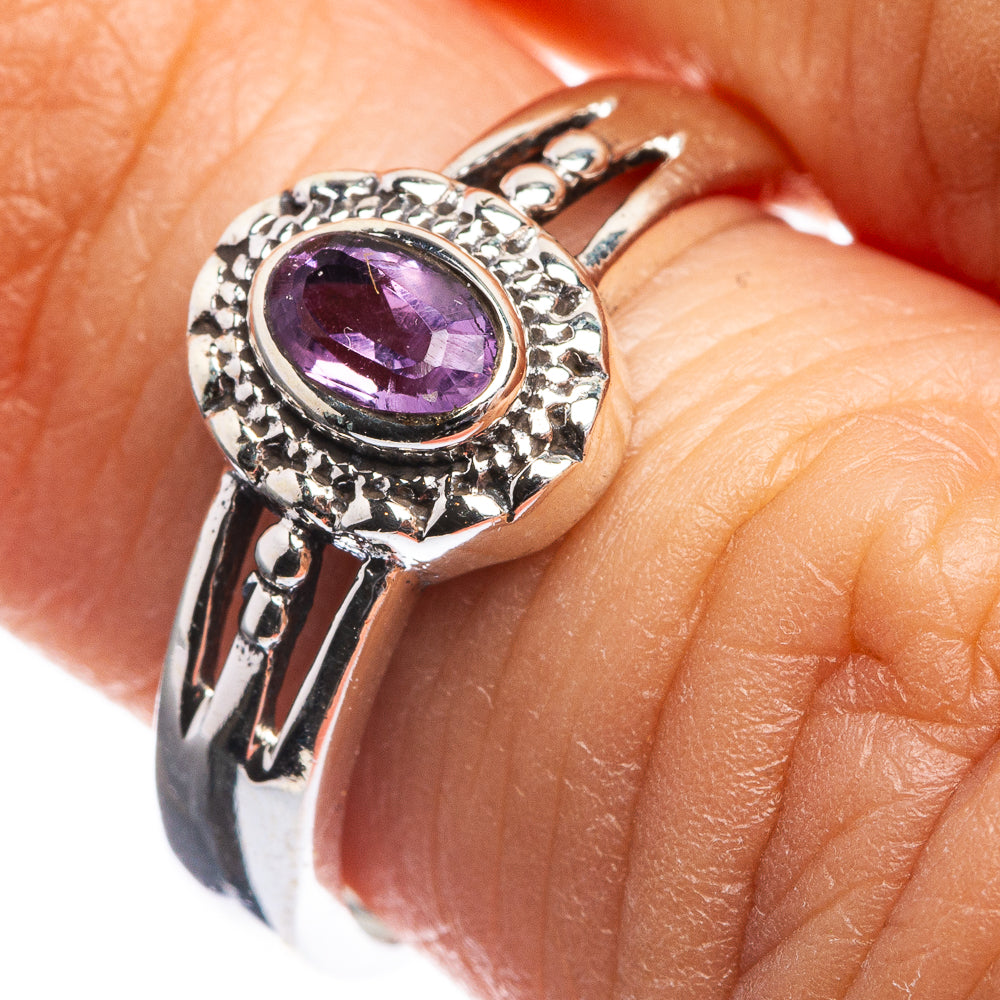 Faceted Amethyst Dainty Ring Size 6 (925 Sterling Silver) R142539