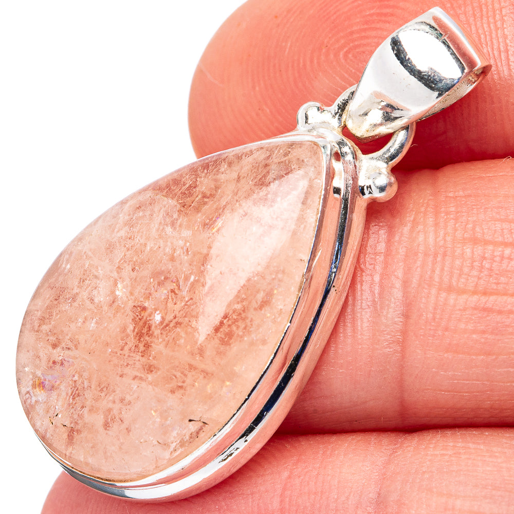 Rough Rose Quartz, Garnet Pendant top 2 1/4