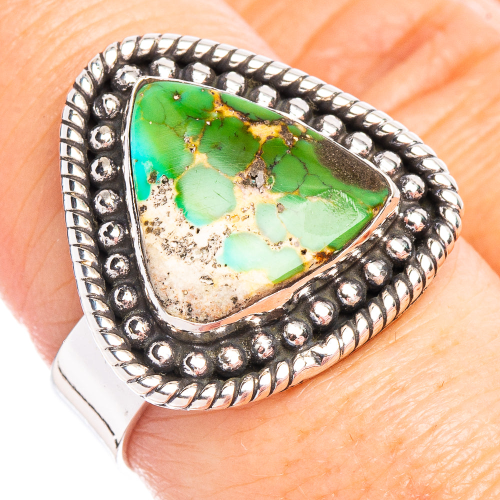 Sonoran Gold Turquoise Native Style Ring Size 7 Adjustable (.925 Sterling  Silver) Exclusive