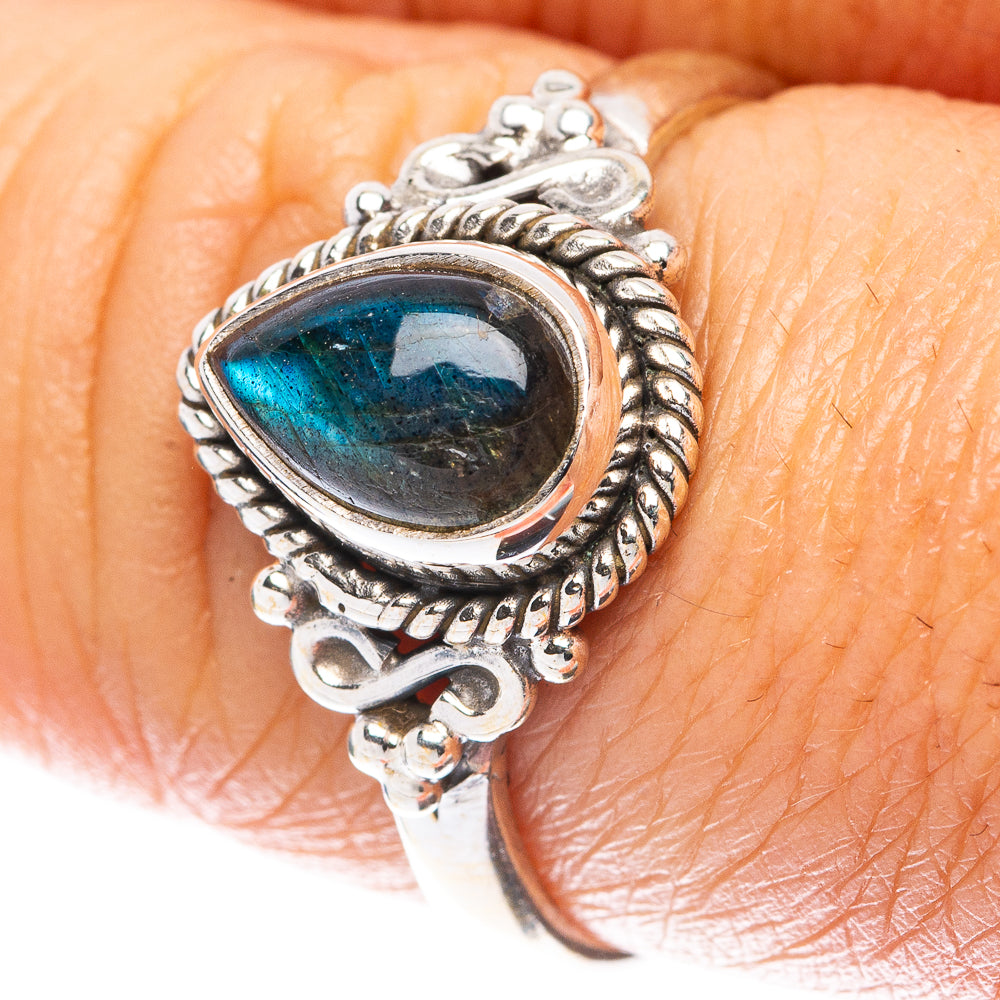 Sz 8 Labradorite Silver Ring 2024