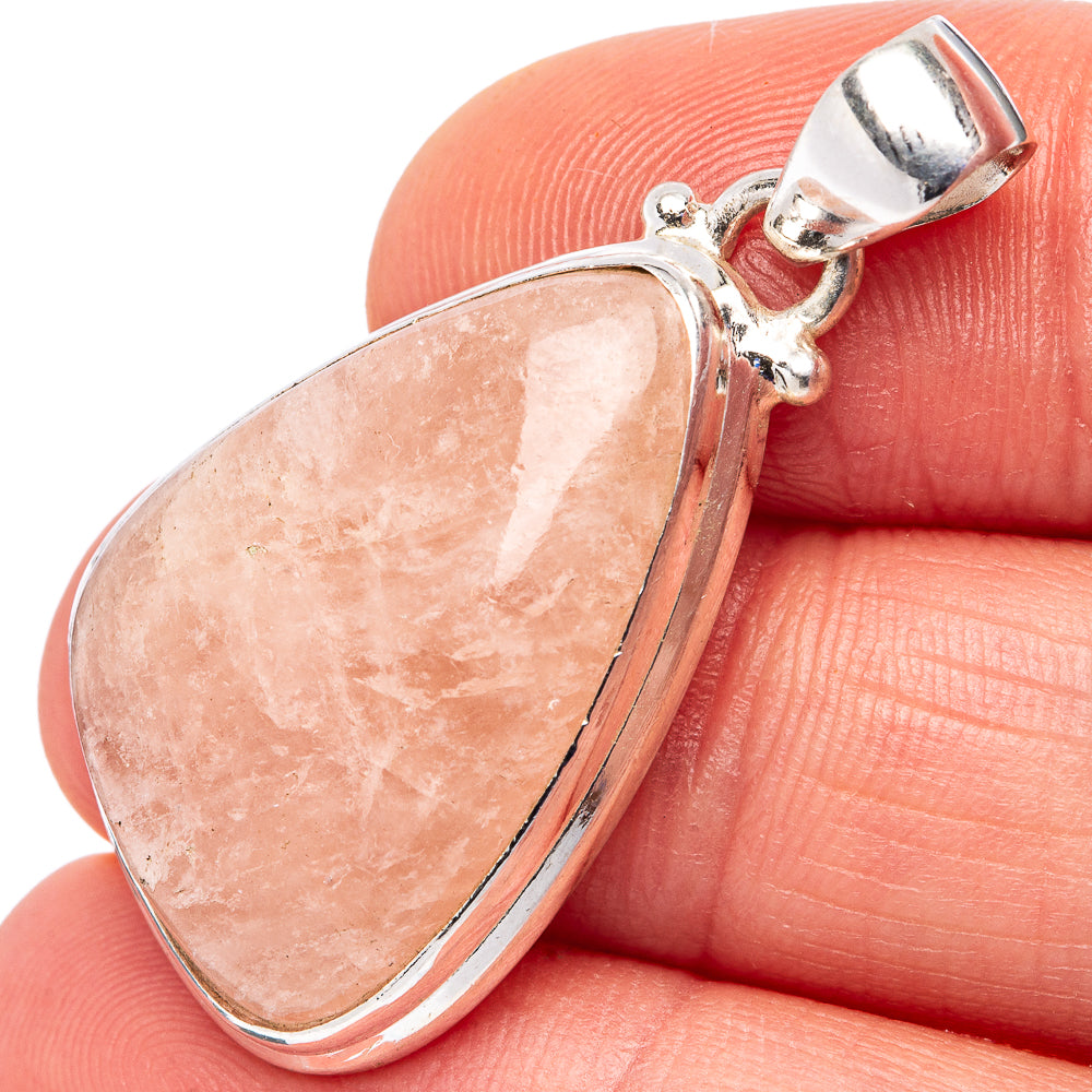 Rough Rose Quartz, Garnet Pendant 1 3/4