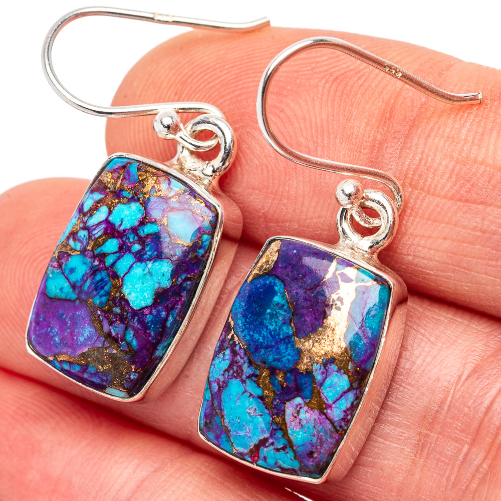 Abstract Copper cheapest Purple Turquoise Earrings