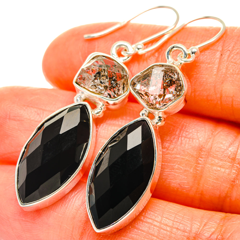 Abstract Black Onyx & Herkimer Diamond shops Earrings