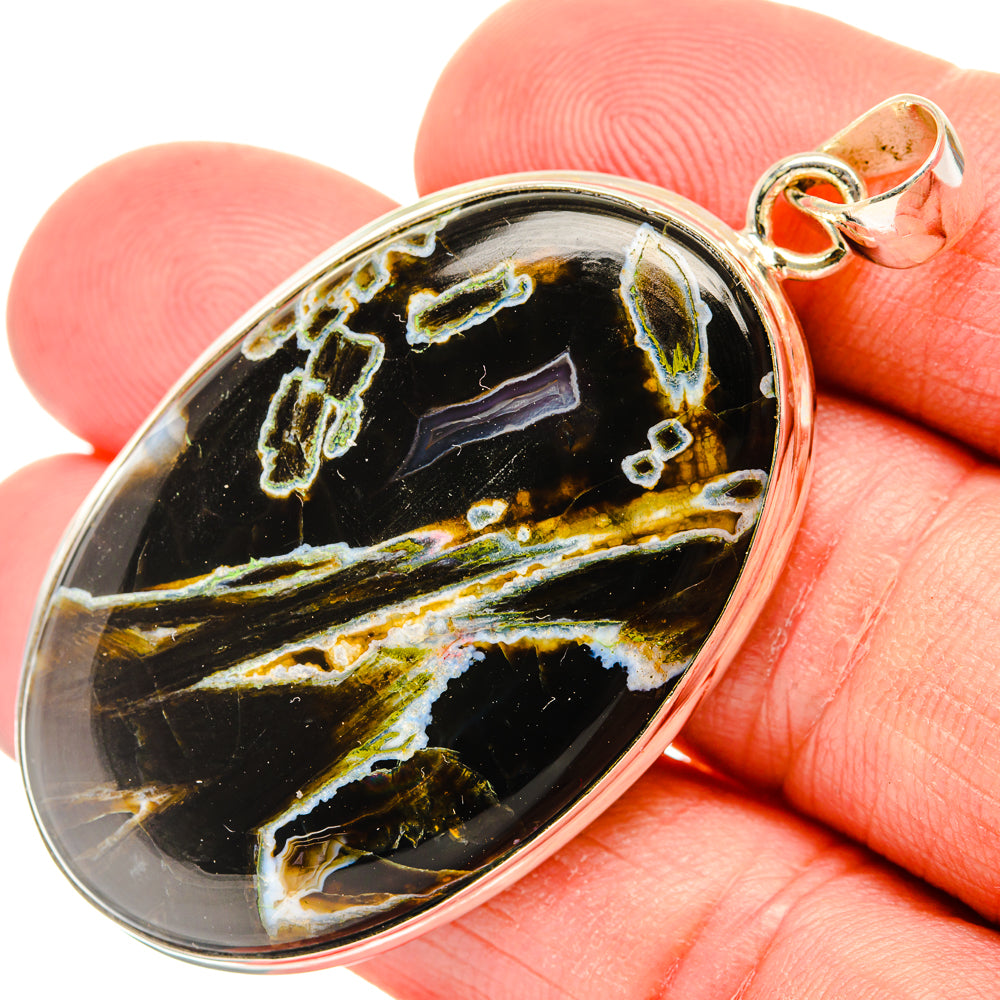 Turkish Tube Agate Pendant 1 7/8