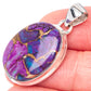 Purple Copper Composite Turquoise Pendant 1 3/8" (925 Sterling Silver) P40867