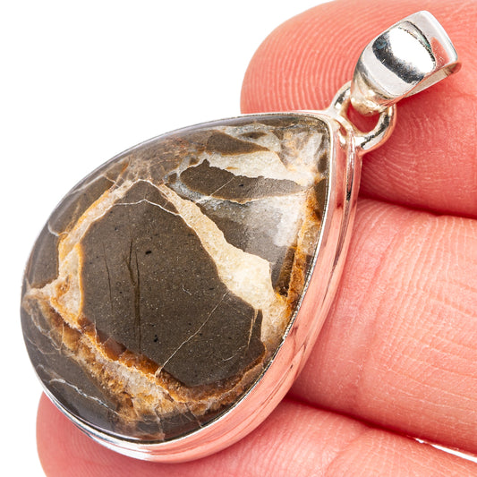 Septarian Geode Pendant 1 1/2" (925 Sterling Silver) P44101