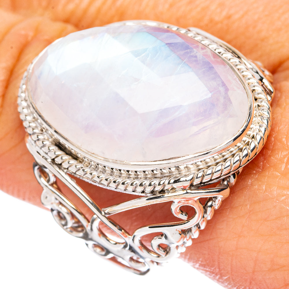 Signature Rainbow Moonstone Ring Size 9.5 (925 Sterling Silver) R3546