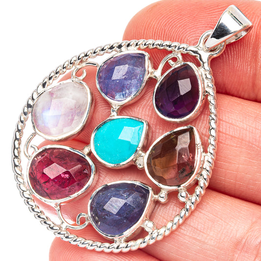 Signature Multi-Gemstone Pendant 1 7/8" (925 Sterling Silver) P44667