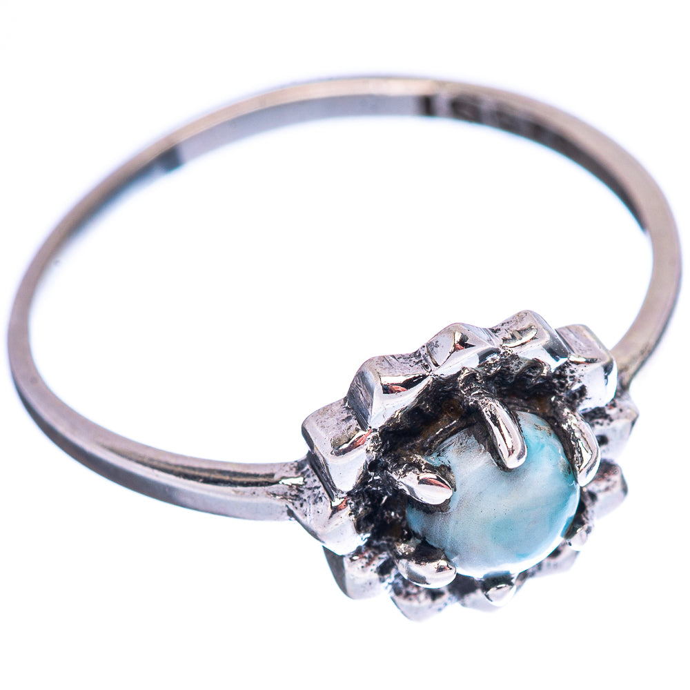 Dainty Larimar Ring Size 8 (.925 Sterling Silver)