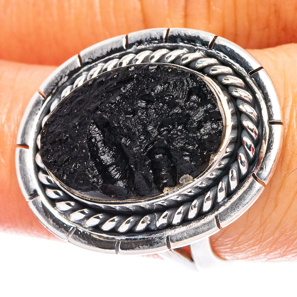 Tektite 925 Sterling Silver Ring Size 7.75 (925 Sterling Silver) R6266