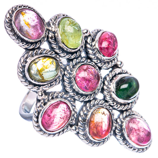 Signature Natural Multi-Tourmaline Ring Size 7 (925 Sterling Silver) R2580