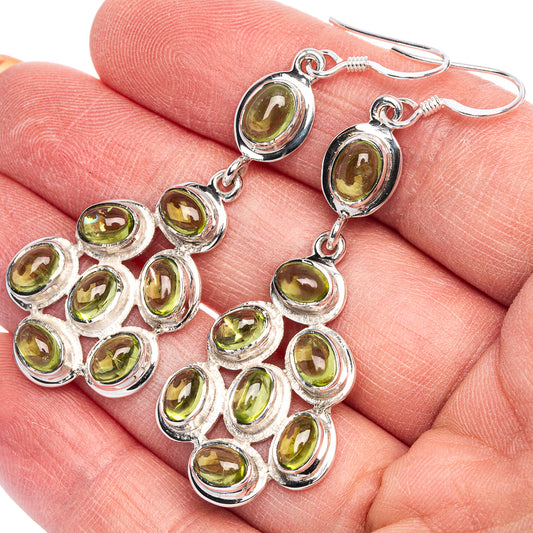 Signature Peridot Earrings 2 1/8" (925 Sterling Silver) E1177