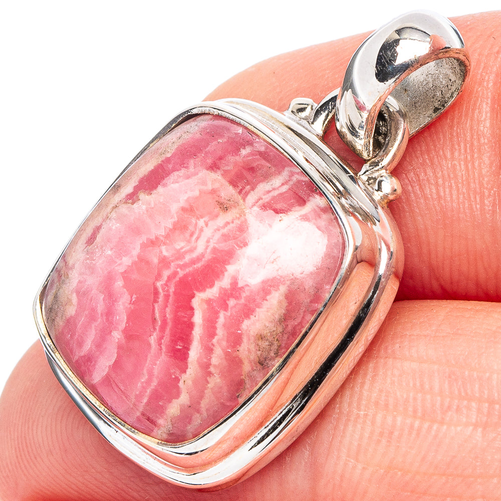 Rhodochrosite Pendant 1 1/8" (.925 Sterling Silver)