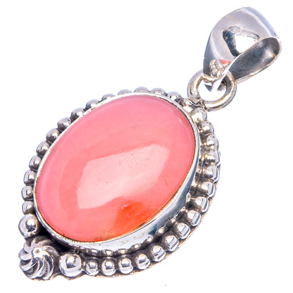 Pink Opal Pendant 1 1/4" (.925 Sterling Silver)