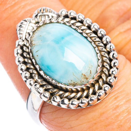 Rare Larimar Ring Size 7.5 (.925 Sterling Silver)