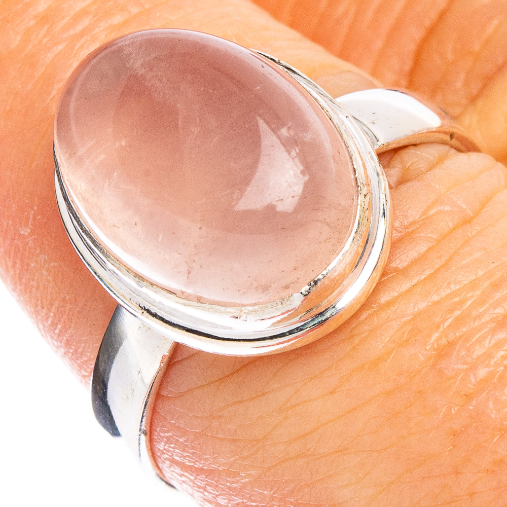 Rose Quartz Ring Size 8 (.925 Sterling Silver)