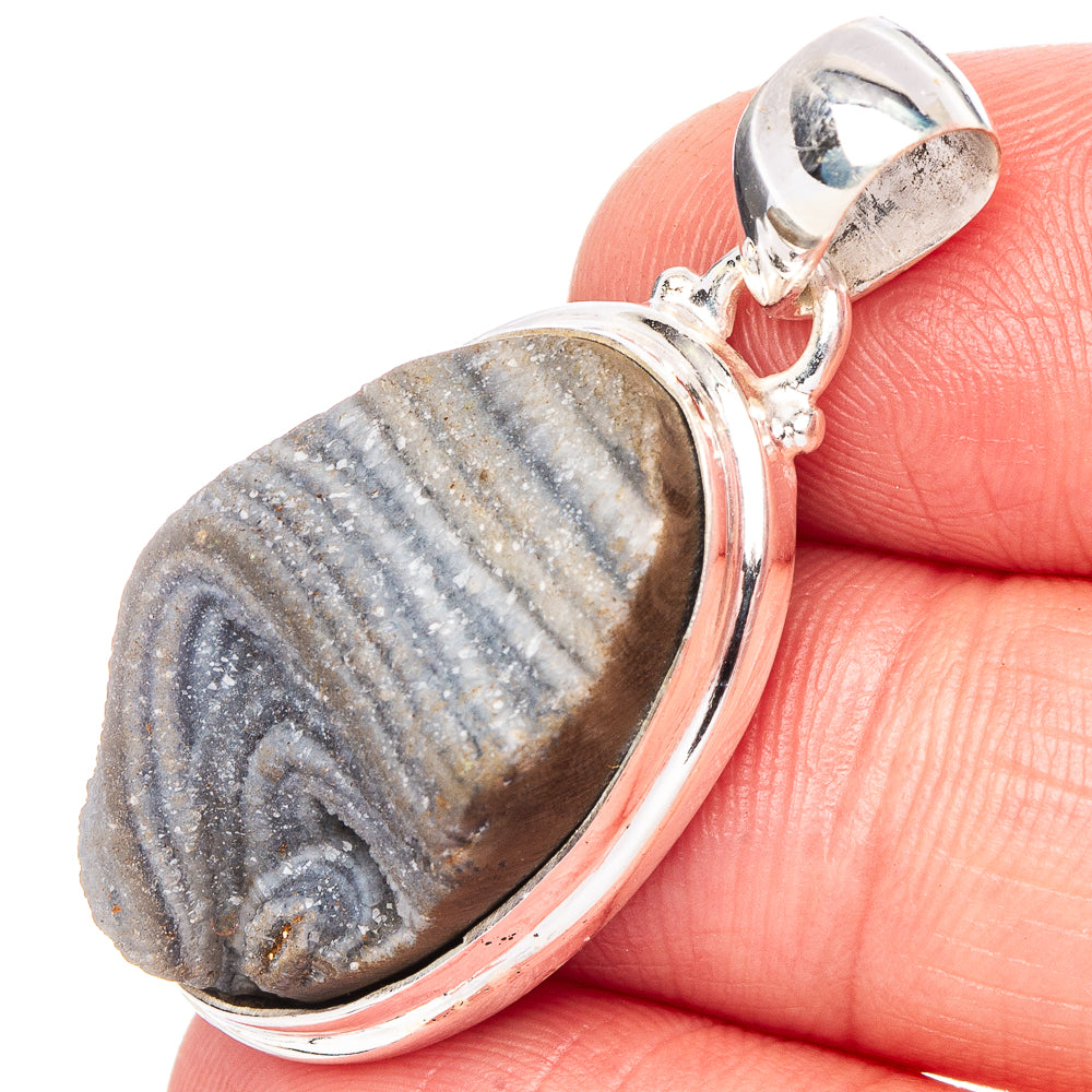 Desert Rose Druzy Pendant 1 1/2" (.925 Sterling Silver)