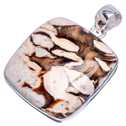 Peanut Wood Jasper Pendant 1 3/8" (925 Sterling Silver) P43107