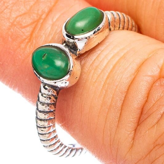 Dainty Chrysoprase Ring Size 6.75 (925 Sterling Silver) R8686