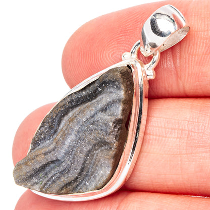 Desert Rose Druzy Pendant 1 5/8" (.925 Sterling Silver)