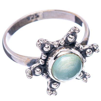 Aqua Chalcedony Flower 925 Sterling Silver Ring Size 7 (925 Sterling Silver) R5492