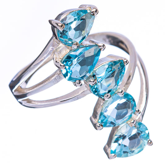 Blue Topaz Ring Size 7.5 (925 Sterling Silver) R2397