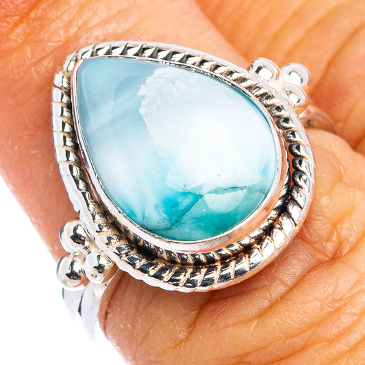 Rare Larimar Ring Size 6.5 (.925 Sterling Silver)