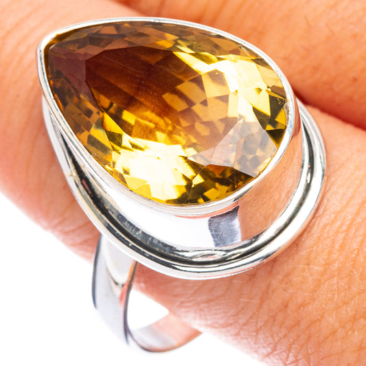 Faceted Citrine Ring Size 12 (925 Sterling Silver) R7421