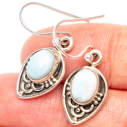 Larimar Earrings 1 1/4" (925 Sterling Silver) E2322