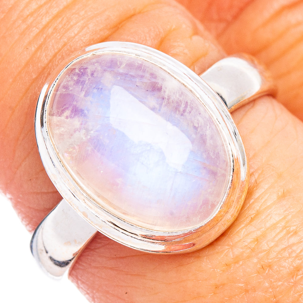 Rainbow Moonstone Ring Size 8.5 (.925 Sterling Silver)