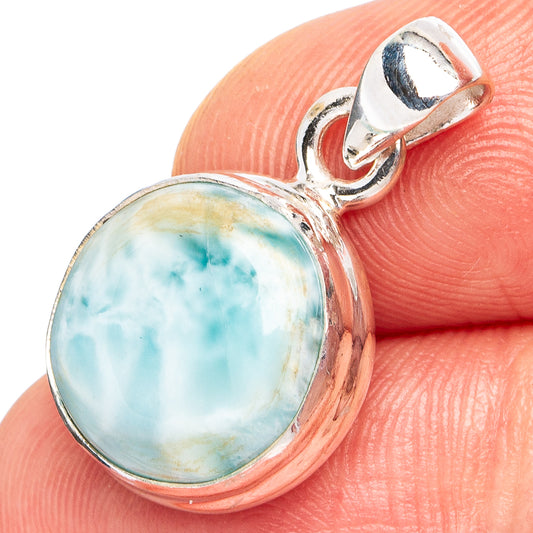 Rare Larimar Pendant 7/8" (.925 Sterling Silver)