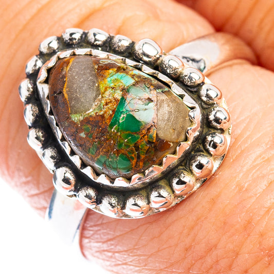 Sonoran Mountain Turquoise Native Style Ring Size 8 (.925 Sterling Silver)