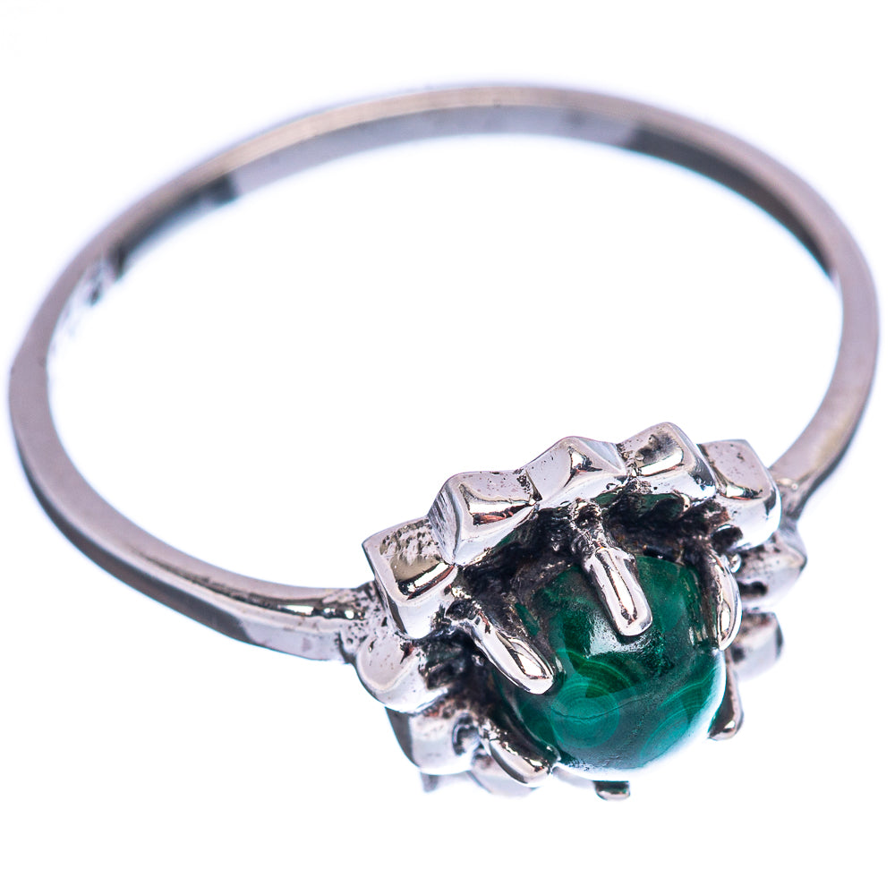 Dainty Malachite Ring Size 8 (.925 Sterling Silver)