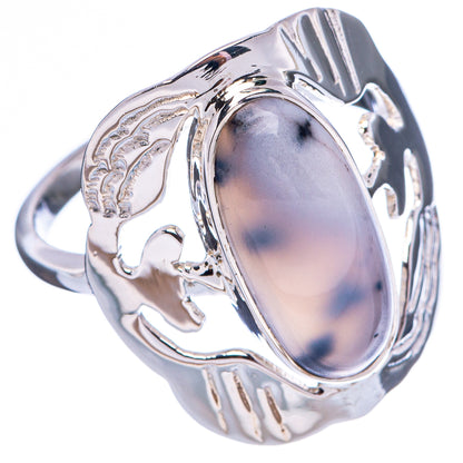 Premium Dendritic Agate Ring Size 8 (.925 Sterling Silver)