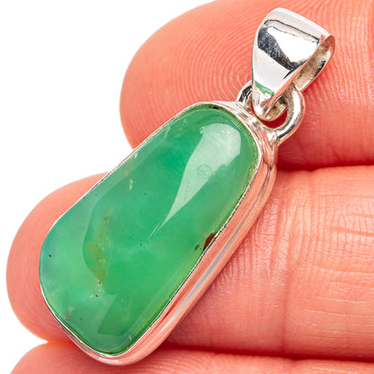 Chrysoprase Pendant 1 1/4" (.925 Sterling Silver)