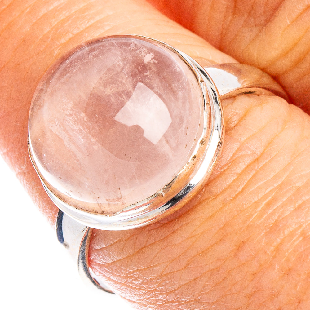 Rose Quartz Ring Size 8.5 (.925 Sterling Silver)