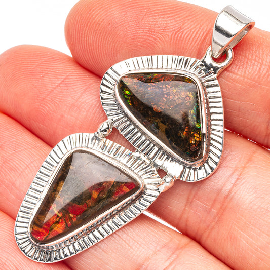 Signature Ammolite Pendant 2" (925 Sterling Silver) P45036