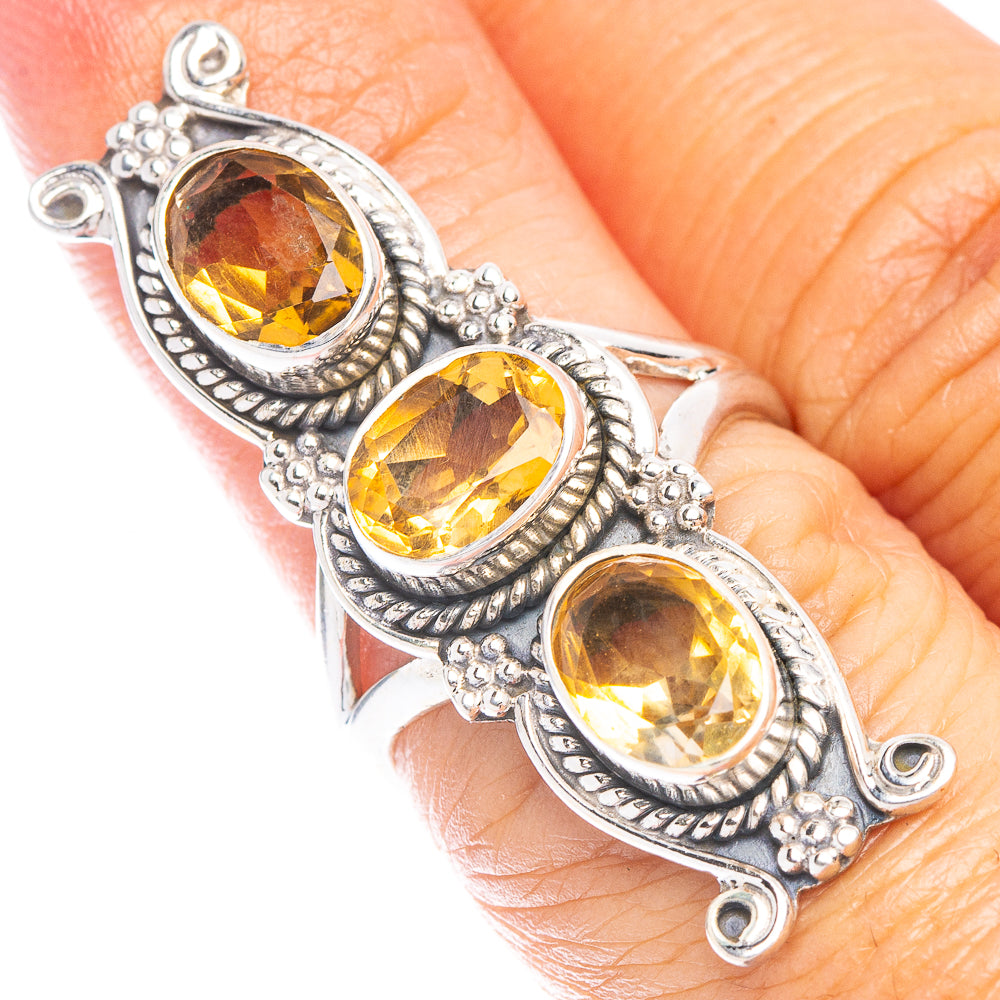 Large Citrine Ring Size 6 (925 Sterling Silver) R6977