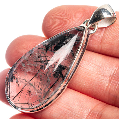 Tourmalinated Quartz Pendant 1 7/8" (925 Sterling Silver) P39759