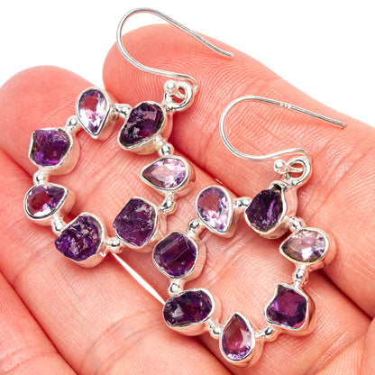 Premium Amethyst Earrings 1 1/2" (925 Sterling Silver) E1637