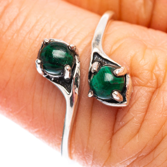 Dainty Malachite Ring Size 6 (.925 Sterling Silver)