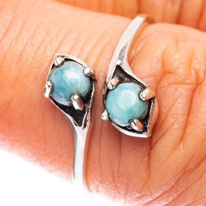 Dainty Larimar Ring Size 7 (.925 Sterling Silver)