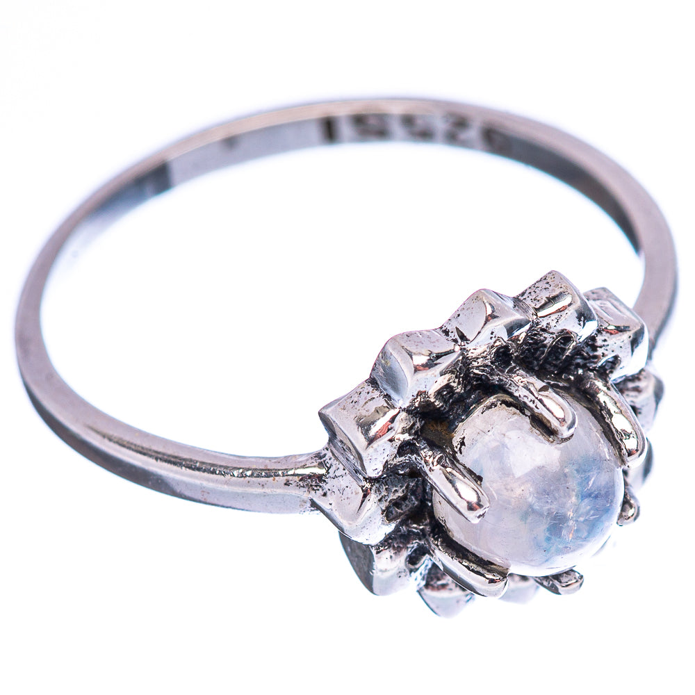 Dainty Rainbow Moonstone Ring Size 6 (.925 Sterling Silver)