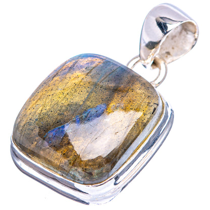 Labradorite Pendant 1 1/8" (.925 Sterling Silver)