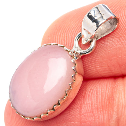 Pink Opal Pendant 1 1/8" (.925 Sterling Silver)