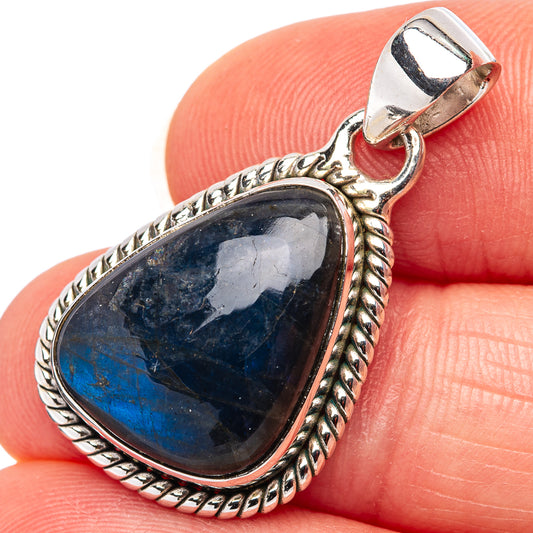 Labradorite Pendant 1 1/4" (.925 Sterling Silver)