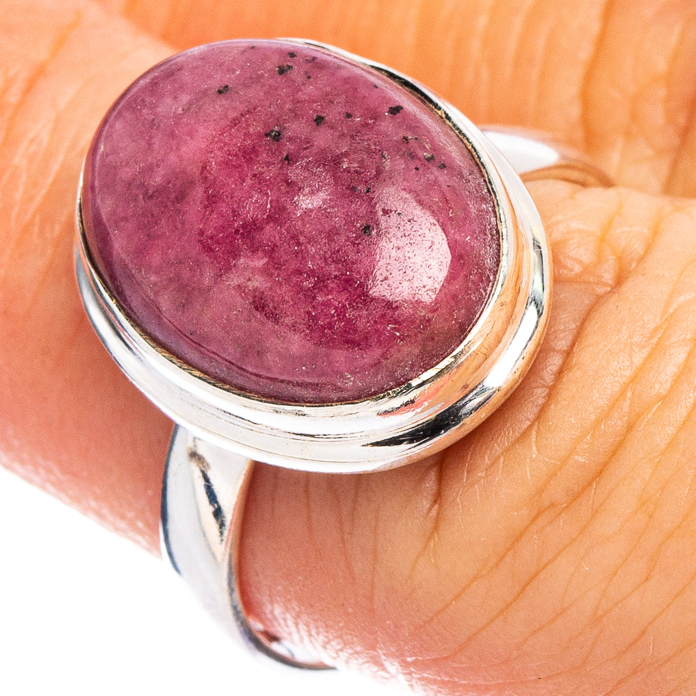 Rhodonite Ring Size 7.75 (.925 Sterling Silver)