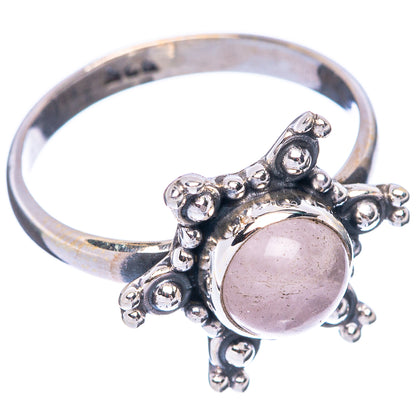 Rose Quartz Flower 925 Sterling Silver Ring Size 7.75 (925 Sterling Silver) R5477