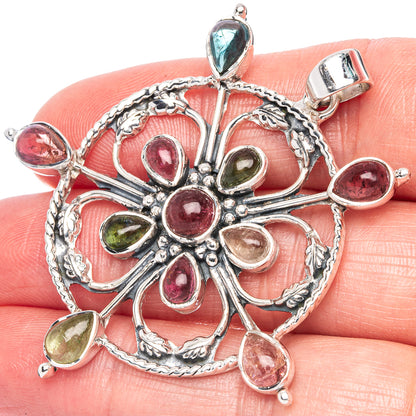 Signature Natural Tourmaline Pendant 2 1/8" (925 Sterling Silver) P42302